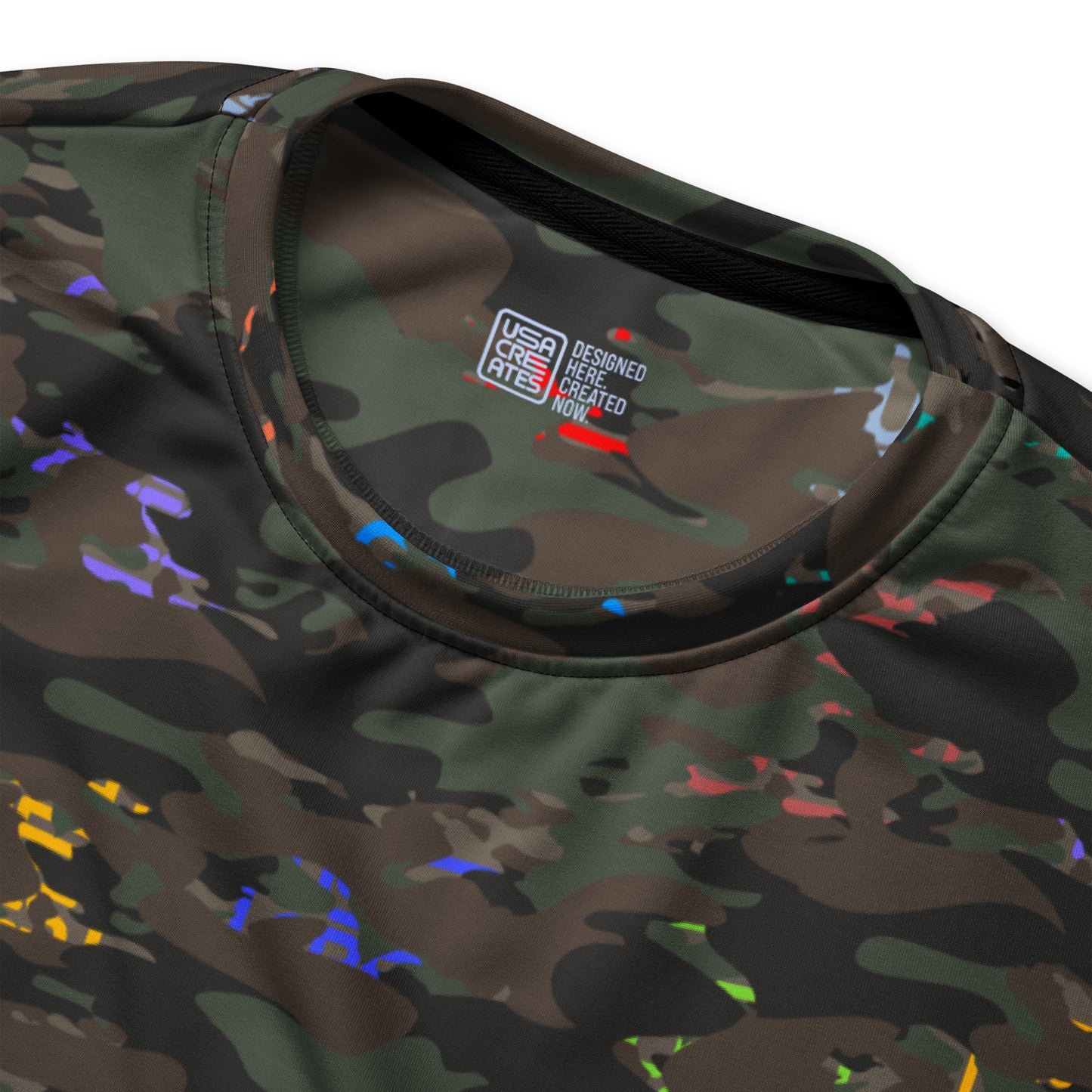 USA CREATES Camo Bit Color Sweatshirt front design detail