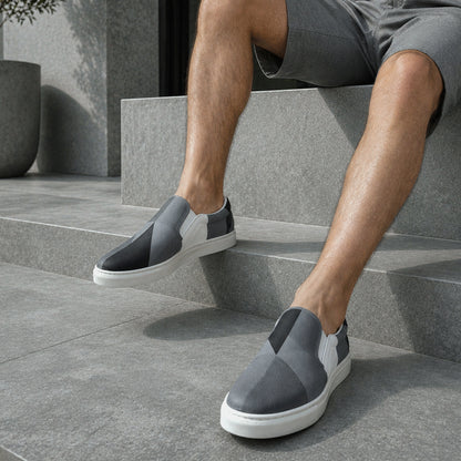 USA CREATES 250 Icon Men's Slip-On Neutral, white sole with tonal 250 canvas artwork outdoor setting