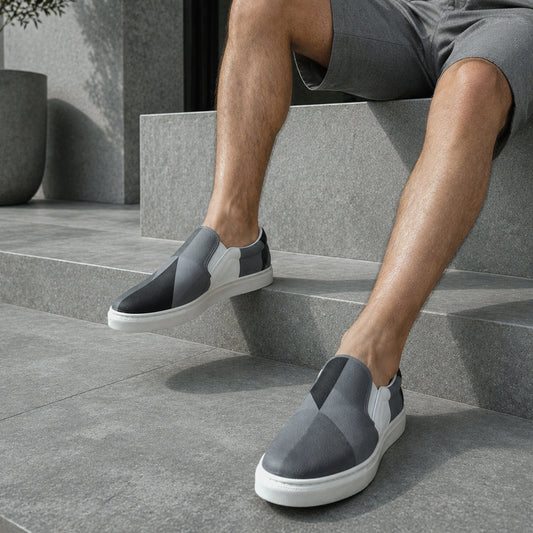 USA CREATES 250 Icon Men's Slip-On Neutral, white sole with tonal 250 canvas artwork outdoor setting
