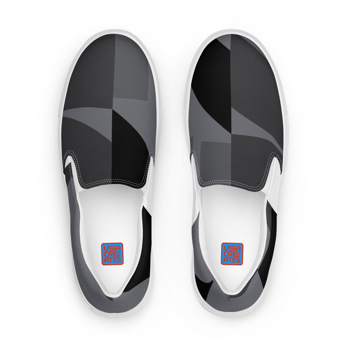 USA CREATES 250 Icon Men's Slip-On Neutral, white sole front view with tonal 250 canvas artwork