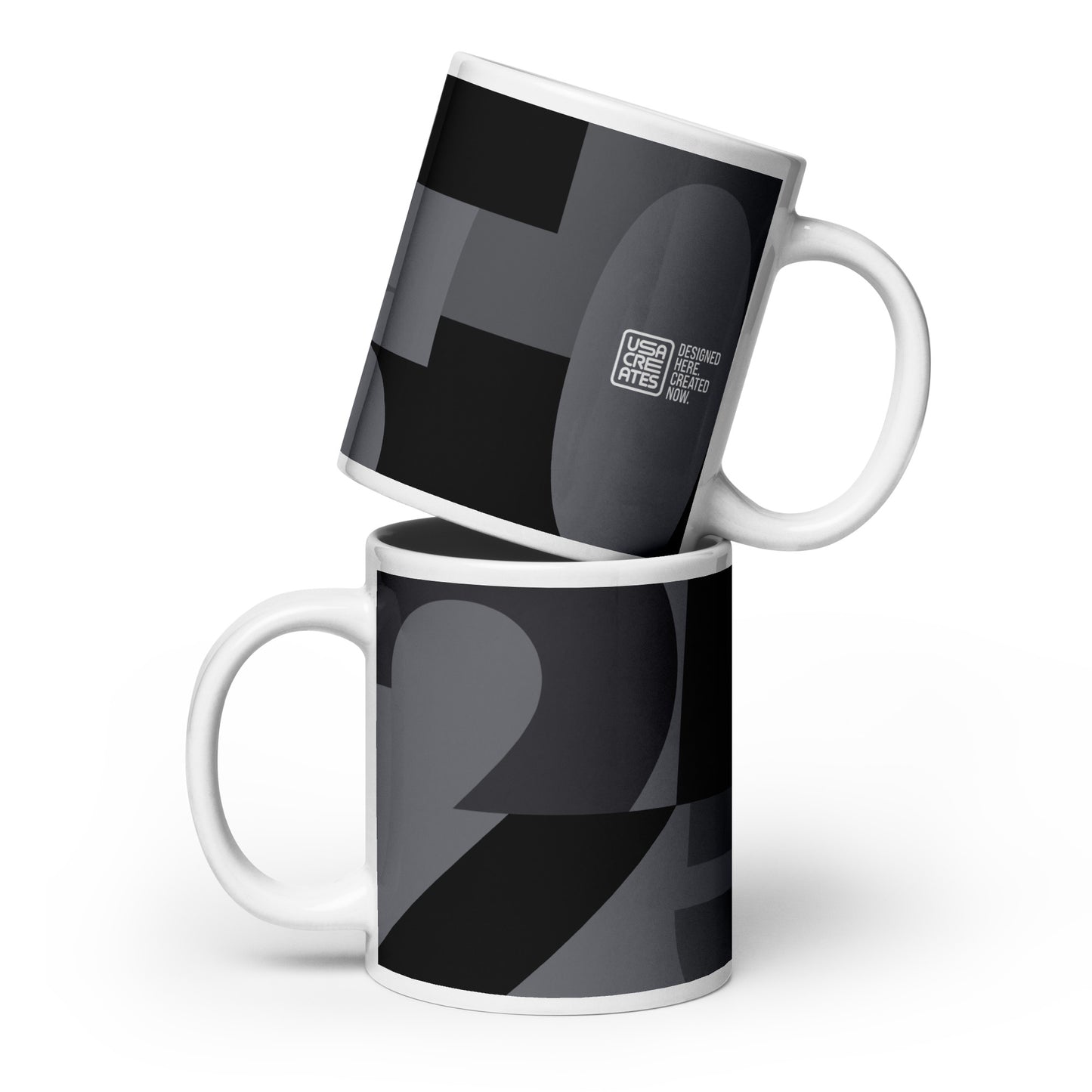 USA CREATES 250 Icon Mug Neutral, 20 oz front view with tonal 250 design