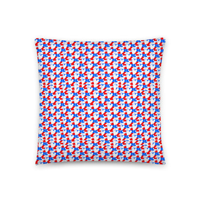 USA CREATES 250 Icon Pillow RWB, 18x18 front view with red, white, and blue 250 pattern