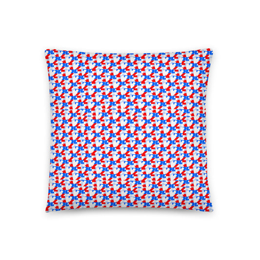 USA CREATES 250 Icon Pillow RWB, 18x18 front view with red, white, and blue 250 pattern
