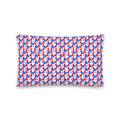 USA CREATES 250 Icon Pillow RWB, 20x12 front view with red, white, and blue 250 pattern