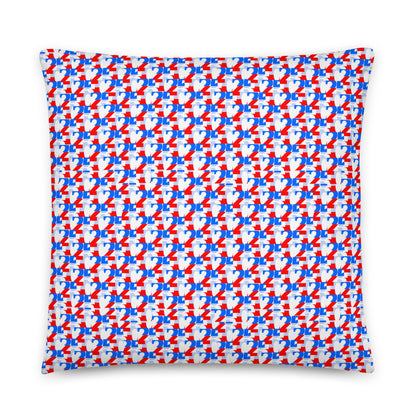 USA CREATES 250 Icon Pillow RWB, 22x22 front view with red, white, and blue 250 pattern