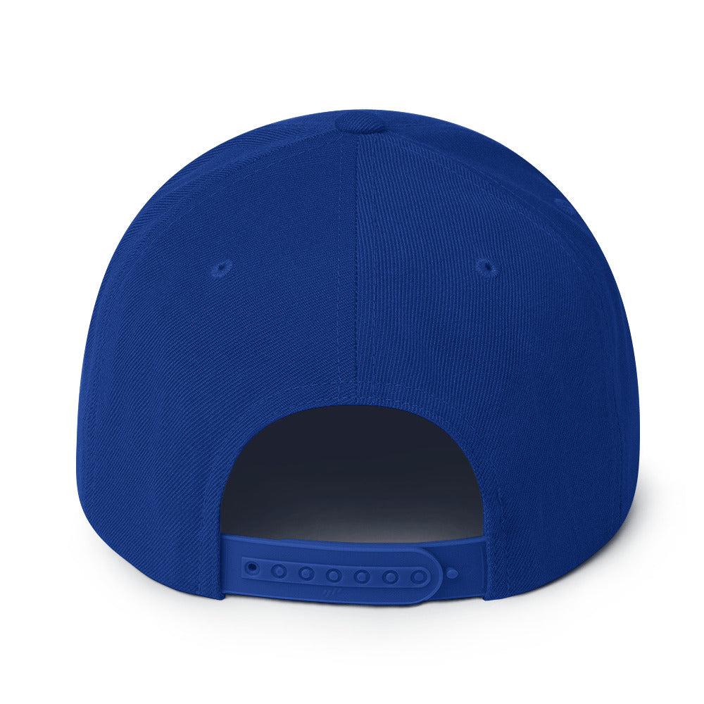 USA CREATES 250 Icon Snapback, blue back view with adjustable snap closure