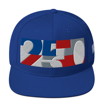USA CREATES 250 Icon Snapback, blue front view with embroidered 250 icon