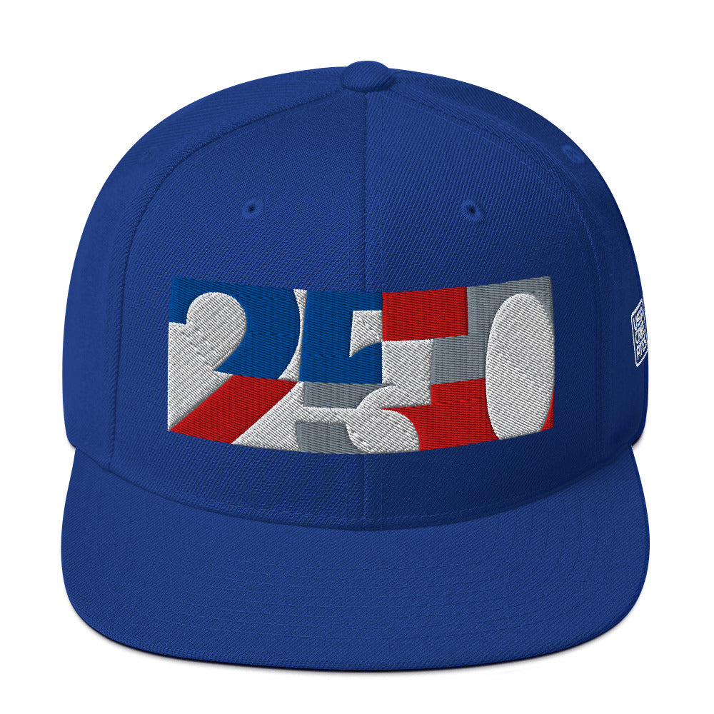 USA CREATES 250 Icon Snapback, blue front view with embroidered 250 icon