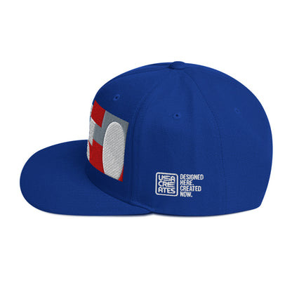 USA CREATES 250 Icon Snapback, blue left side view