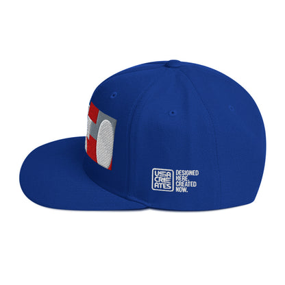 USA CREATES 250 Icon Snapback, blue left side view