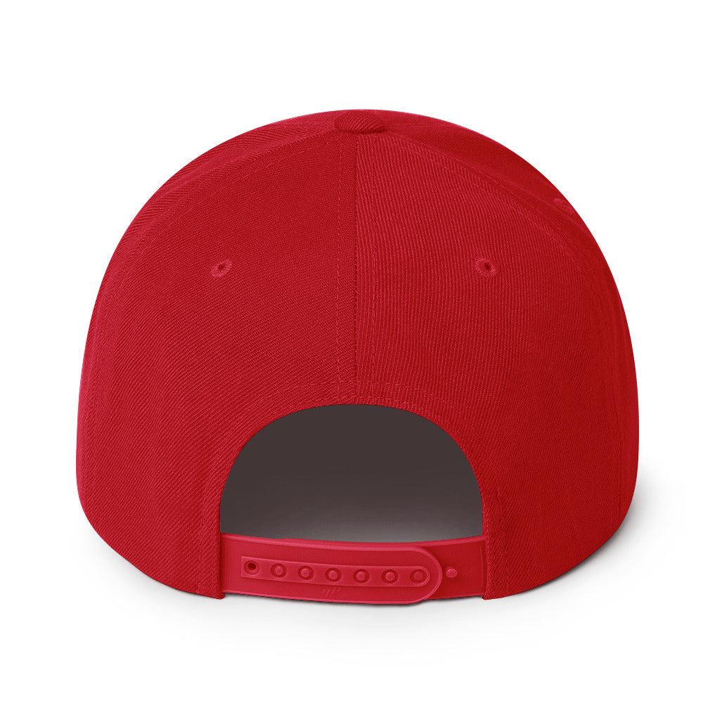 USA CREATES 250 Icon Snapback, red back view with adjustable snap closure
