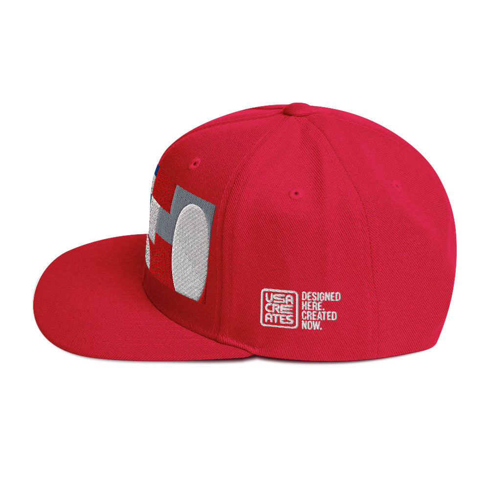 USA CREATES 250 Icon Snapback, red left side view