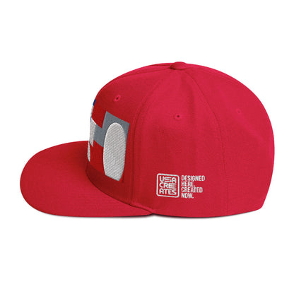 USA CREATES 250 Icon Snapback, red left side view