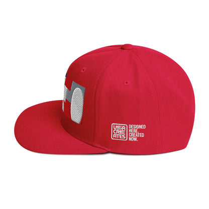 USA CREATES 250 Icon Snapback, red left side view
