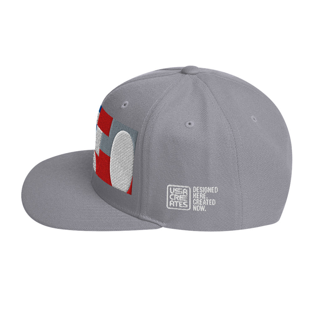 USA CREATES 250 Icon Snapback, silver left side view