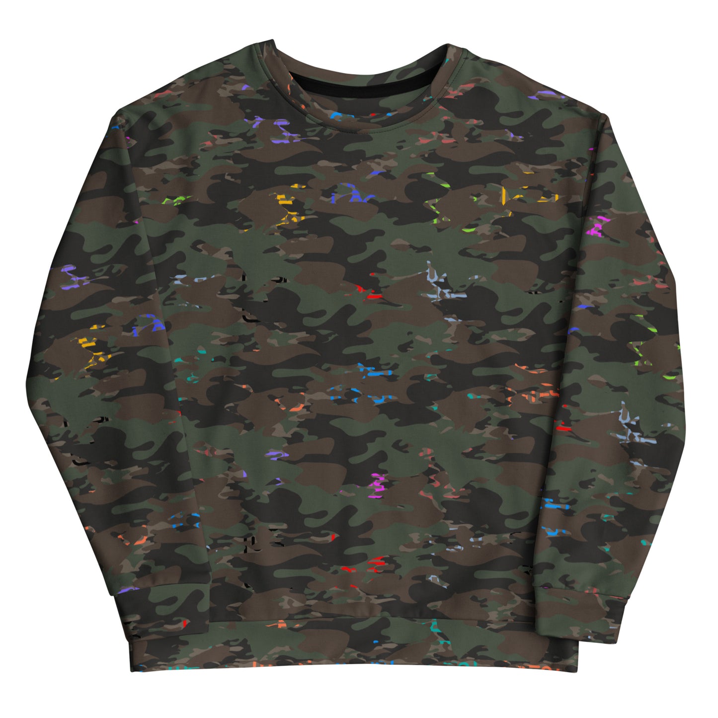 USA CREATES Camo Bit Color Sweatshirt, front view with bit-color camo pattern