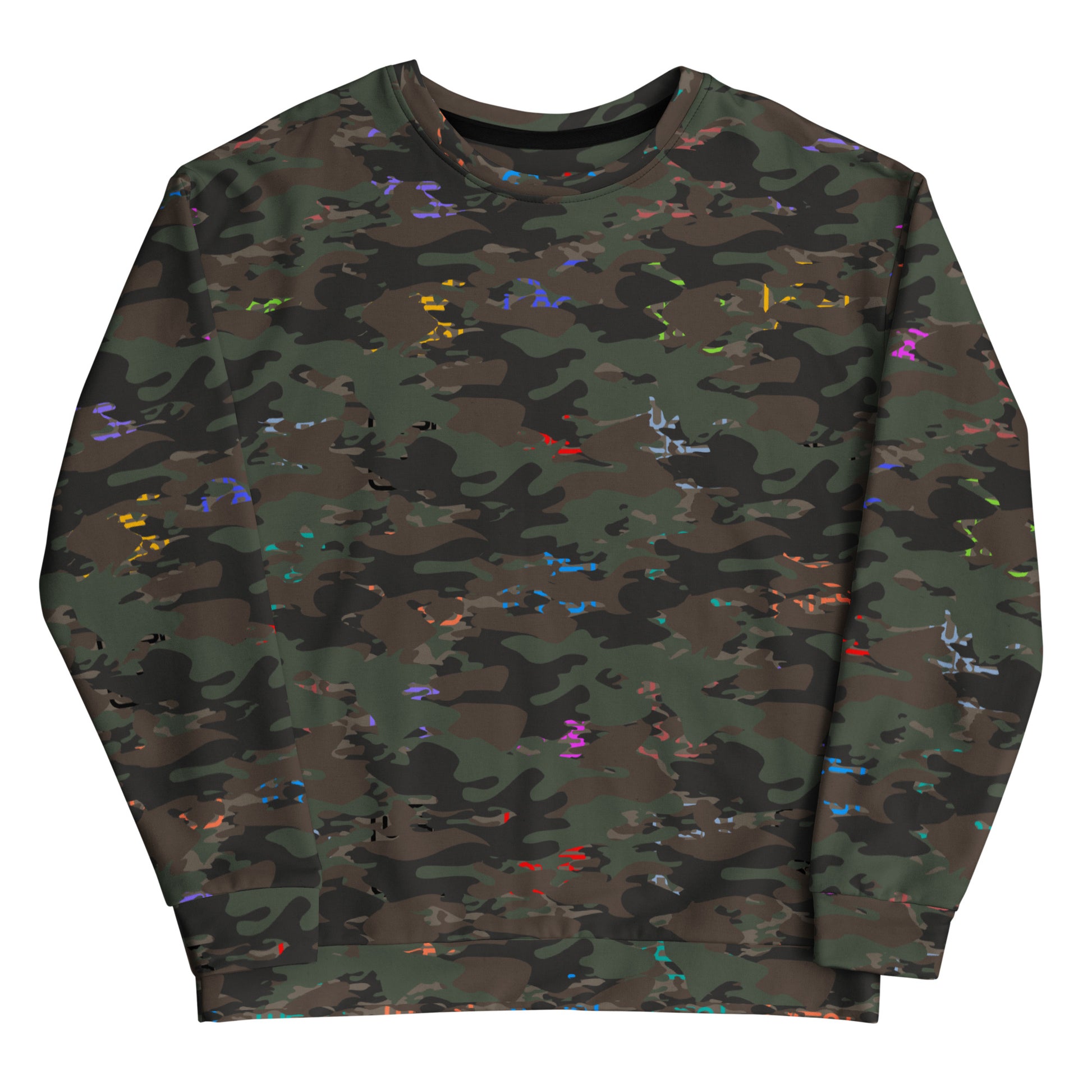 USA CREATES Camo Bit Color Sweatshirt, front view with bit-color camo pattern