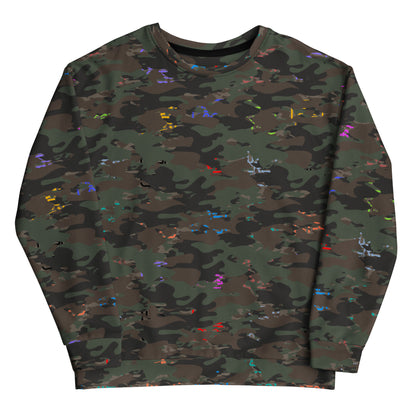 USA CREATES Camo Bit Color Sweatshirt, front view with bit-color camo pattern