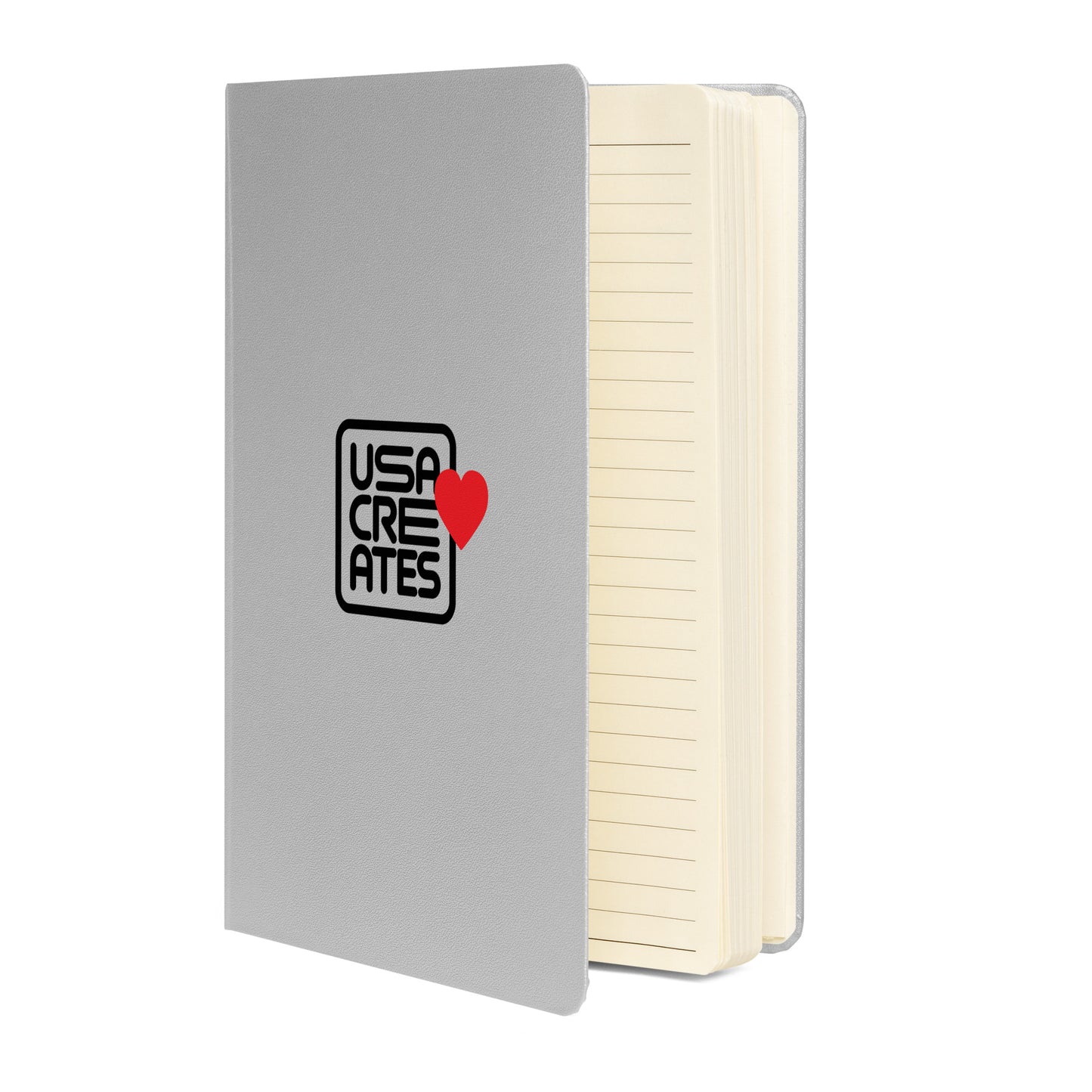USA CREATES Love Notebook, second silver front view