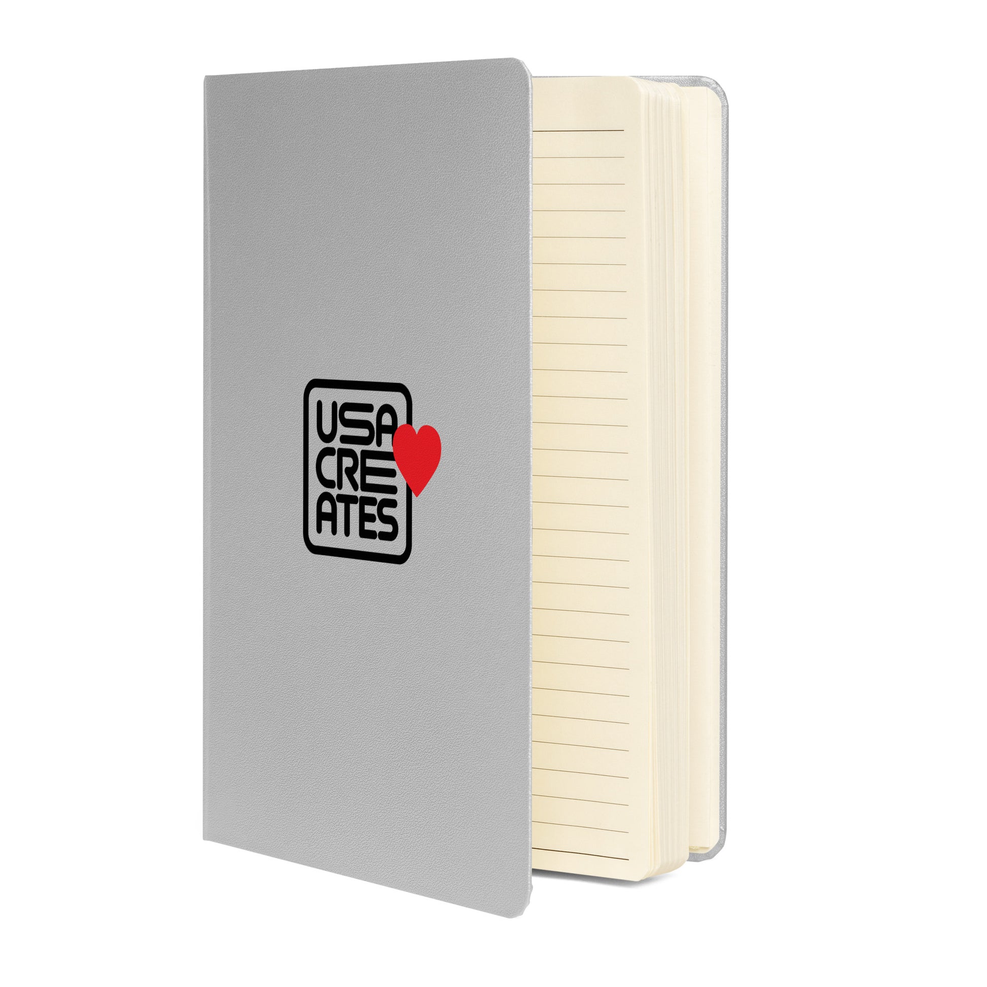 USA CREATES Love Notebook, second silver front view