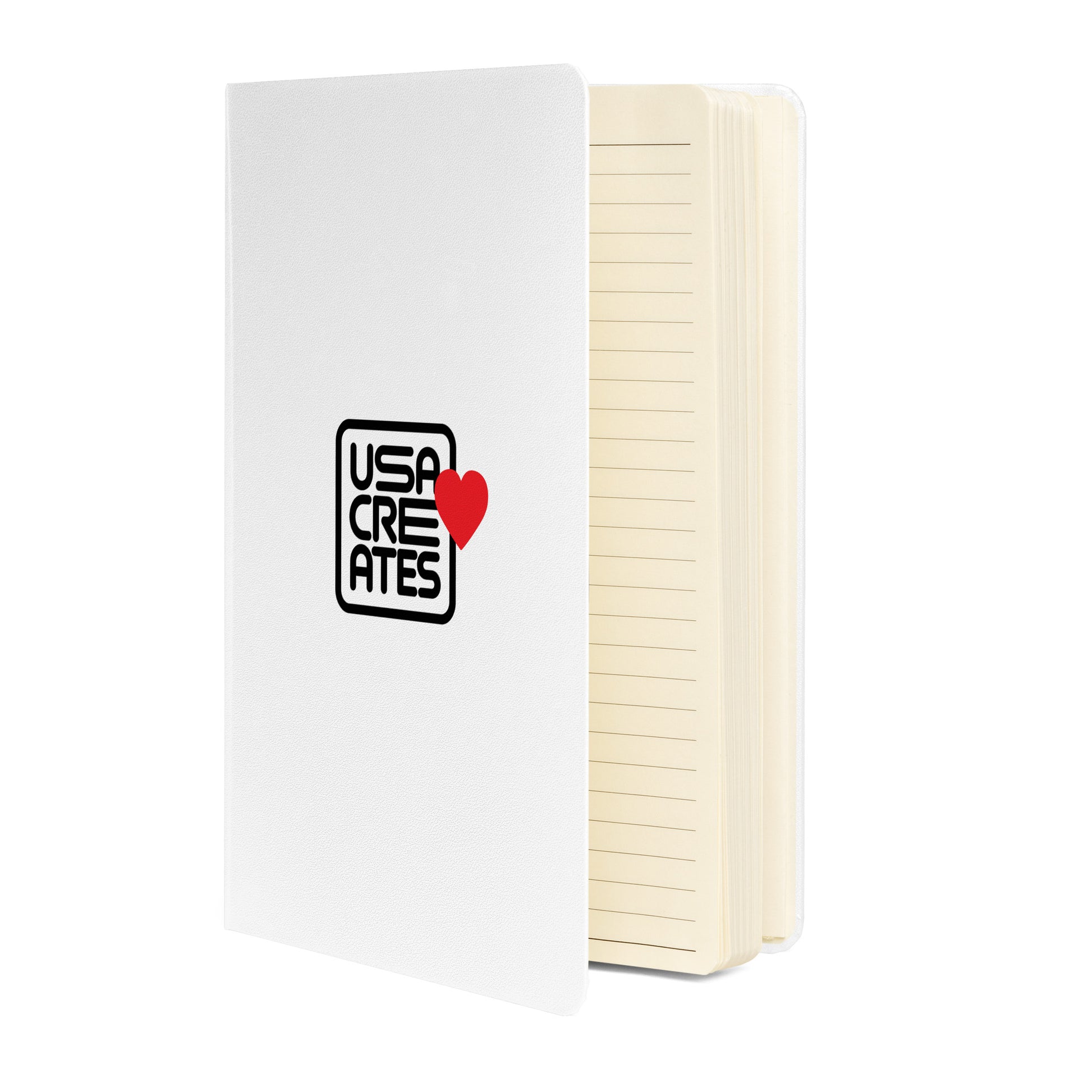 USA CREATES Love Notebook, second white front view