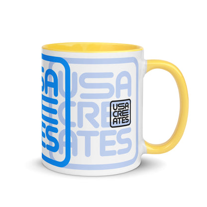 USA CREATES Primary Mug Day & Night, yellow interior 11 oz right-facing view