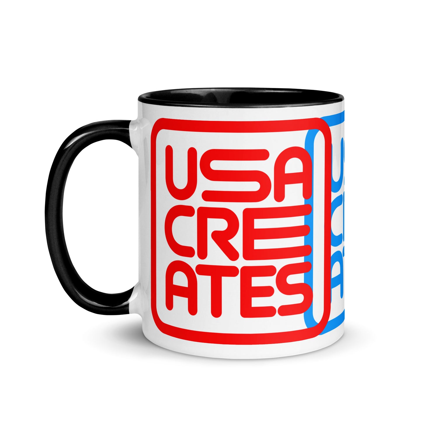 USA CREATES Primary Mug Day & Night, black interior 11 oz left-facing view