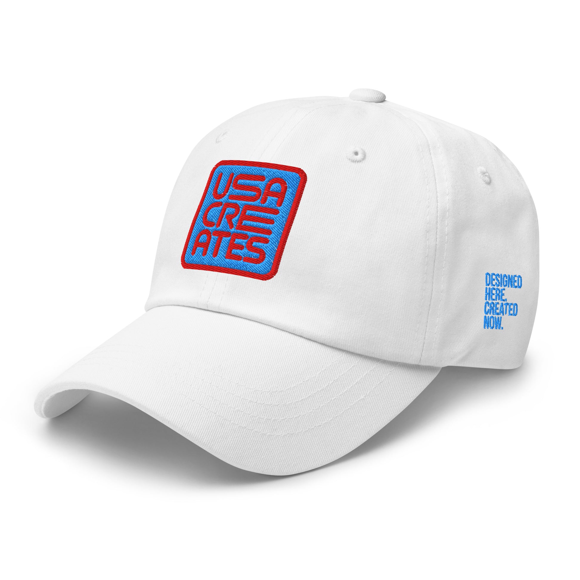 USA CREATES Signature Blue Base Cap, white left side view