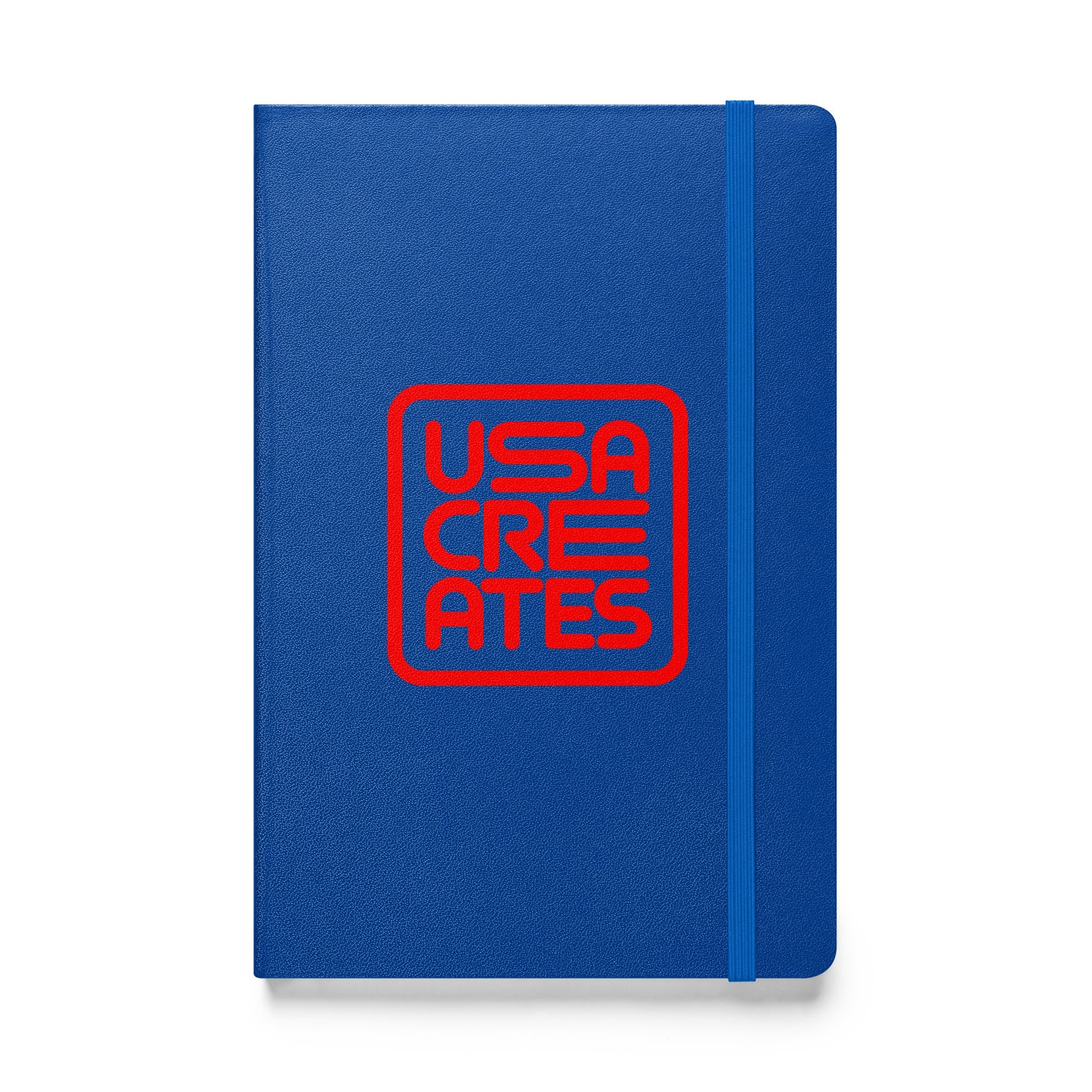 USA CREATES Signature Notebook, blue front view with USA CREATES mark