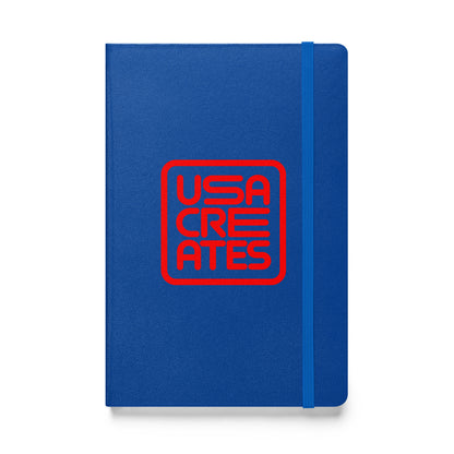 USA CREATES Signature Notebook, blue front view with USA CREATES mark