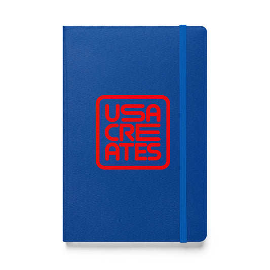 USA CREATES Signature Notebook, blue front view with USA CREATES mark