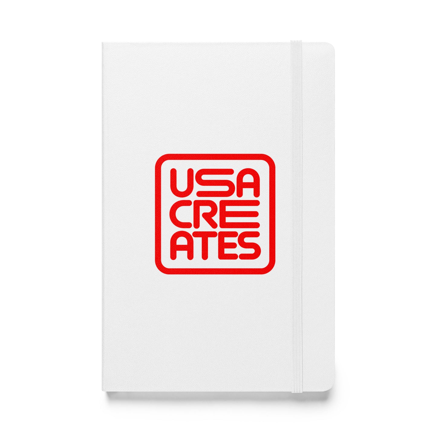 USA CREATES Signature Notebook, white front view with USA CREATES mark