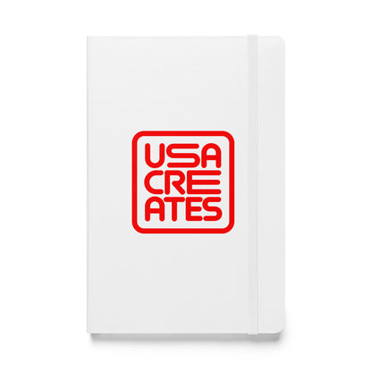 USA CREATES Signature Notebook, white front view with USA CREATES mark