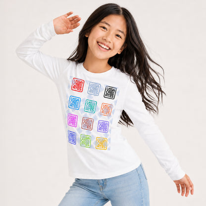 USA CREATES Signature Youth Long Sleeve, shown in second youth editorial portrait